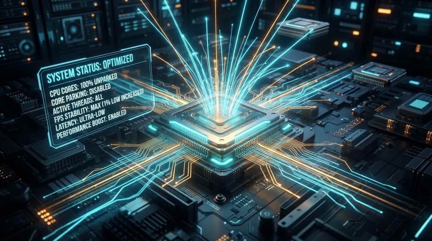 خروج هسته‌های CPU از حالت خواب (Core Unparking) | افزایش FPS و رفع Stuttering